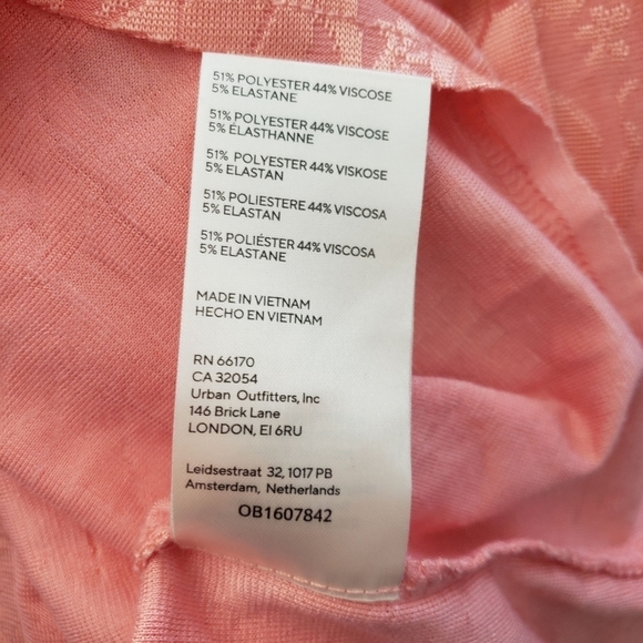 Free People NWOT Women's Small Peach Orange Long Sleeve Blouse Oversized Boho - Picture 9 of 9